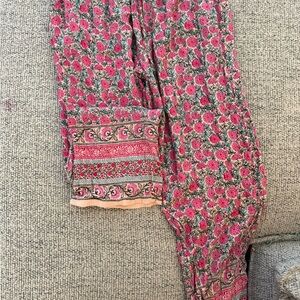 Natural Life Pink and Green Floral Pants